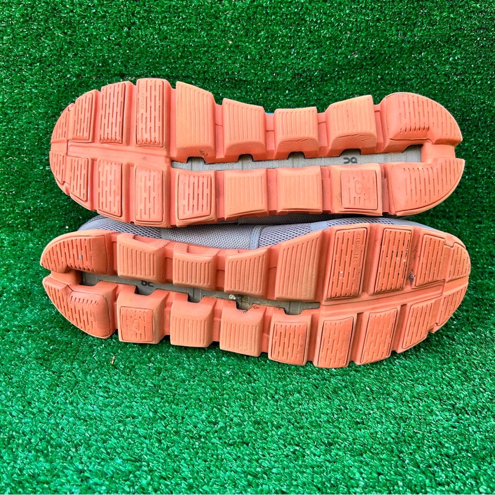 On Running Gray and Orange Athletic Shoes - Picture 8 of 9